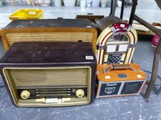 FOUR VINTAGE RADIOS.