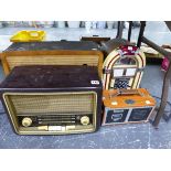 FOUR VINTAGE RADIOS.