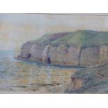 A.P. WINTERINGHAM ( 19th/20th CENTURY ) THREE COASTAL VIEWS, TWO SIGNED, WATERCOLOURS. LARGEST 42 x