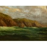 A.P WINTERINGHAM (19th/20th C.) A STORMY COASTAL VIEW, INITIALLED OIL ON CANVAS 77 x 122cms