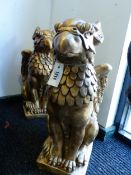 TWO GOLD PAINTED GRIFFINS, HEIGHT 560mm