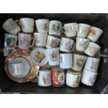 A COLLECTION OF BUNNYKINS ROYAL DOULTON AND VARIOUS COMMEMORATIVE MUGS