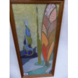 JOAN PHILLIPS (20th C.) ARR UP THE GARDEN PATH, SIGNED PASTEL, 47 x 21cms