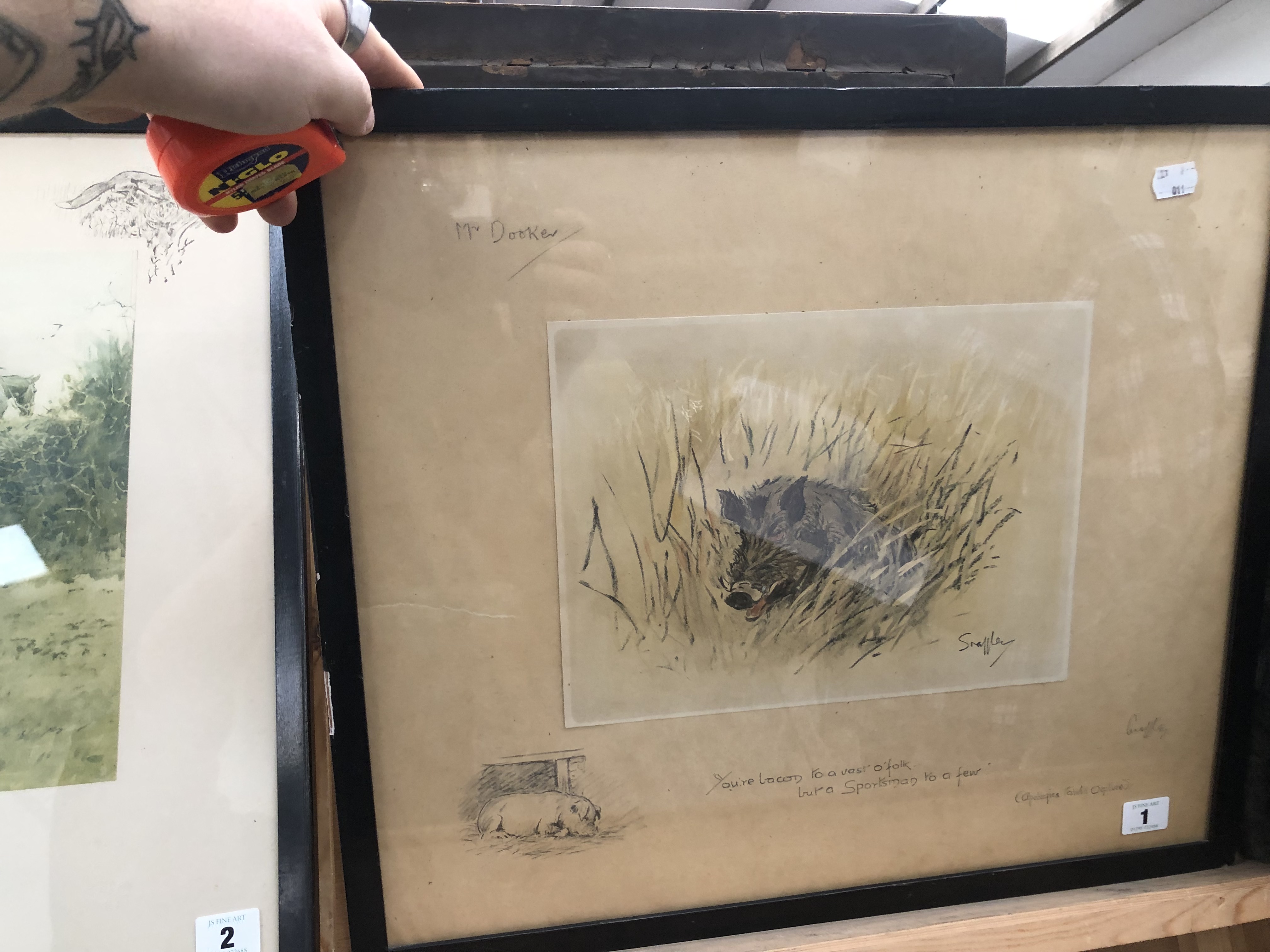 SNAFFLES, CHARLES JOHNSON PAYNE (1884-1967) A PENCIL SIGNED COLOUR PRINT OF A WILD BOAR. 43 x 51cms - Image 6 of 7