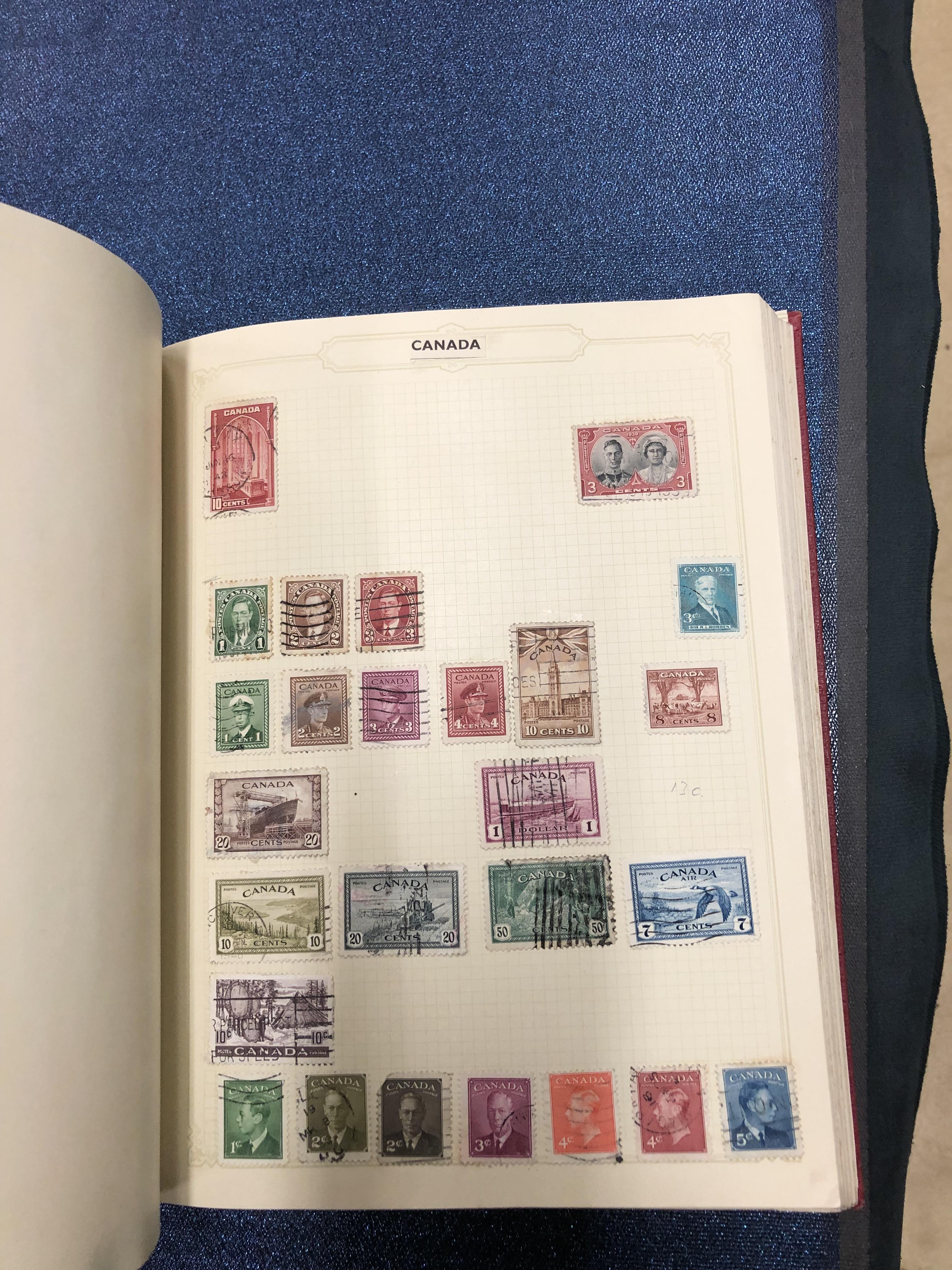 FOUR ALBUMS OF MID 19th TO MID 20th C. WORLD POSTAGE STAMPS - Image 15 of 34