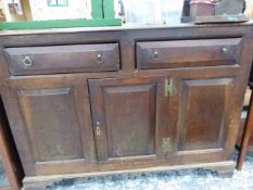 AN 18th C. OAK DRESSER BASE.