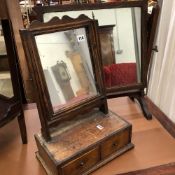 TWO ANTIQUE SWING MIRRORS.