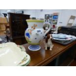 A ROYAL DOULTON SPANIEL, A QUIMPER JUG, ETC.