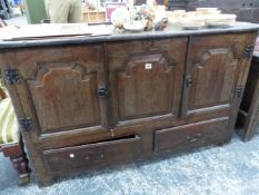 AN 18th C. OAK DRESSER BASE.