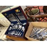 A CANTEEN OF VINERS PARISH COLLECTION 58 PIECE CUTLERY SET AND OTHER CUTLERY.