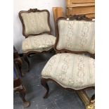 A PAIR OF FRENCH SALON CHAIR, AND A GEORGIAN STYLE HIGH BACK CHAIR.