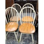 A SET OF FOUR KITCHEN CHAIRS.