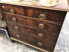 A GEORGIAN MAHOGANY LIFT TOP CHEST.