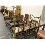 A VICTORIAN STYLE BRASS DOUBLE BED.