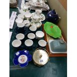 COLCLOUGH IVY PATTERN TEA WARES, IMPACT COFFEE CUPS, CROWN DEVON LEAF DISH AND OTHER ITEMS