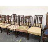 ELEVEN VARIOUS 19th CENTURY MAHOGANY DINING CHAIRS, INCLUDING PAIRS.