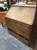 A GEORGIAN OAK BUREAU.