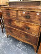 A 19th C. MAHOGANY CHEST OF DRAWERS.