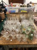 A QUANTITY OF MISC. GLASSWARES.