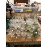 A QUANTITY OF MISC. GLASSWARES.