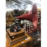 A PATHE GRAMOPHONE MODEL WITH RED HORN, CIRCA 1909.