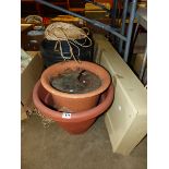VARIOUS BUCKETS AND PLANTERS.