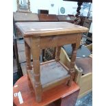 A 20th C. YEW WOOD JOINT STOOL. W 46 x D 28 x H 58cms.