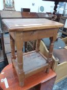 A 20th C. YEW WOOD JOINT STOOL. W 46 x D 28 x H 58cms.