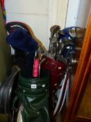 TWO SETS OF GOLF CLUBS ETC