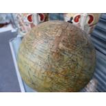 AN ANTIQUE SMALL TERRESTRIAL GLOBE BY LUDWIG HEYMANN.