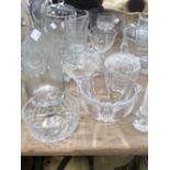A LARGE COLLECTION OF VARIOUS GLASS WARES.