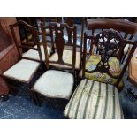 SIX VARIOUS 19th C. AND LATER MAHOGANY SIDE CHAIRS
