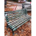 CAST IRON ENDED GARDEN BENCH. L.150cms