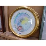 HAROLD SHARP. AFTER MARJORY LESTER. TWO CIRCULAR ABSTRACT WORKS. D.19cms (2)