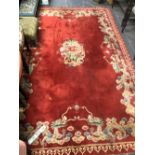 A GOOD QUALITY CHINESE CARPET. 307 x 196cms