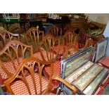 A SET OF 12 18th CENTURY STYLE SHIELD BACK DINING CHAIRS.