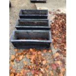 THREE RECTANGULAR GARDEN PLANTERS. L. 60cms