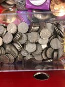 A LARGE QUANTITY OF GB CROWNS AND OTHER COINS.