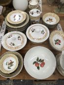A JOHNSON BROS PART DINNER SERVICE IN FRUIT SAMPLER PATTERN. APPROX 46 PIECES.