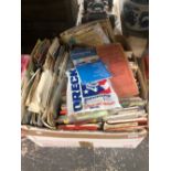 A LARGE QUANTITY OF VINTAGE ROAD MAPS, AND A SMALL COLLECTION OF OO GAUGE TRACK ETC.