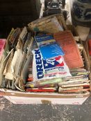 A LARGE QUANTITY OF VINTAGE ROAD MAPS, AND A SMALL COLLECTION OF OO GAUGE TRACK ETC.