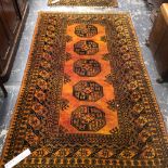 THREE AFGHAN RUGS. 224 x 129, 164 x 105 AND 91 x 60cms (3)