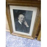 A VINTAGE PHOTOGRAPHIC PORTRAIT OF GEORGE POOLE FORES. 37 x 25cms. TOGETHER WITH A GROUP OF UNFRAMED
