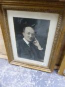 A VINTAGE PHOTOGRAPHIC PORTRAIT OF GEORGE POOLE FORES. 37 x 25cms. TOGETHER WITH A GROUP OF UNFRAMED