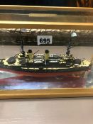 A SCALE MODEL RUSSIAN WARSHIP.