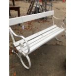 WROUGHT IRON AND WOOD GARDEN BENCH LENGTH 1360mm