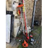 PETROL HEDGE CUTTER TWO PETROL STRIMMERS, BRANCH TOPPER, FRUIT PICKER ETC