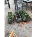 FOUR RECTANGULAR GARDEN PLANTERS LONGEST 920mm