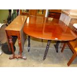 TWO VICTORIAN MAHOGANY SUTHERLAND TABLES.