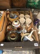 A QUANTITY OF VINTAGE AND RETRO CHINA AND GLASS WARES ETC.